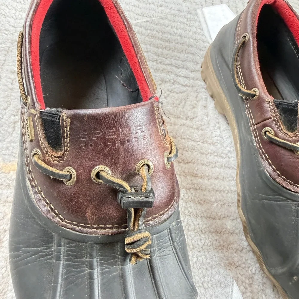 Sperry Duck Shoes Mens 10.5 Waterproof Slip On Rain Loafers Preppy Coastal Gorp